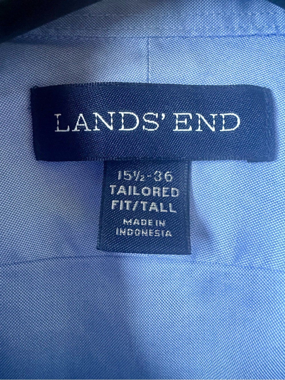 Land’s End Set of 3 TALL Blue Cotton Button-downs - Picture 4 of 6
